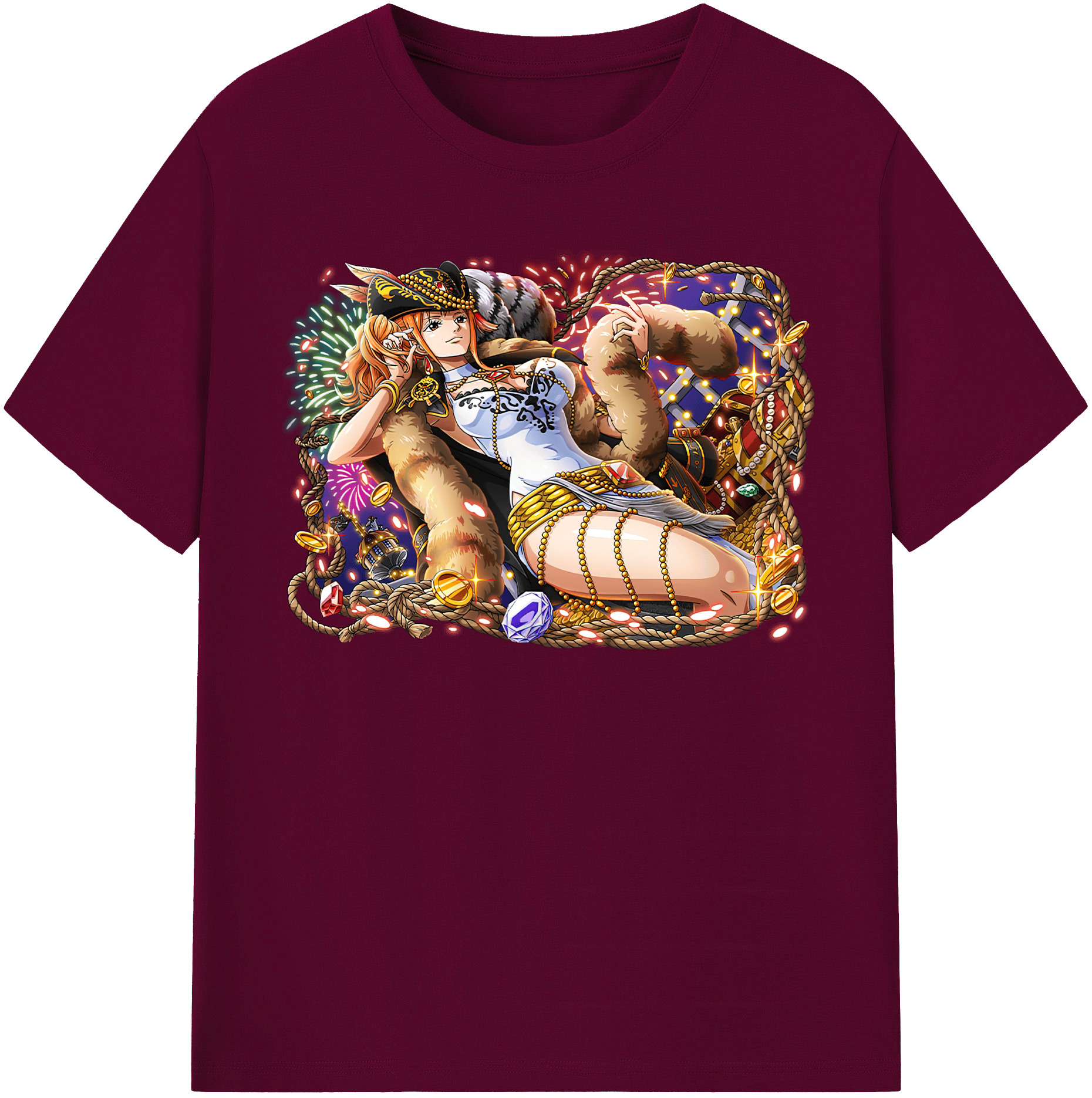 （画像用） ワンピース ナミ ONE PIECE Nami レディースカジュアルプリントTシャツ（綿100％）